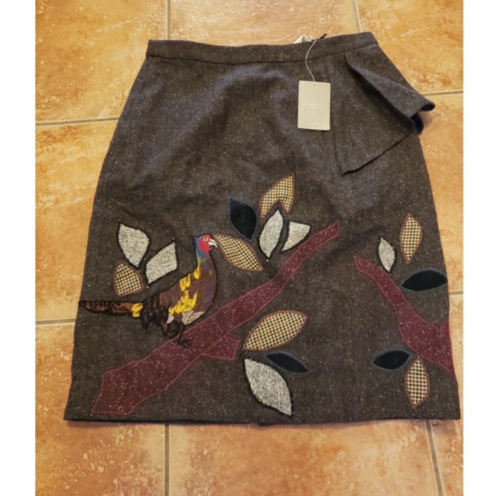 Anthropologie Floreat tweed wool skirt 10